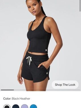 Vuori Halo Performance Crop 2.0 Black Heather